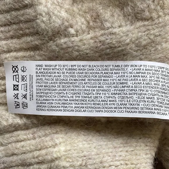 NWT MNG Mango Curve Chunky Cable Knit Sweater Ivory Beige/Collar Detail Plus 4XL - Picture 8 of 11